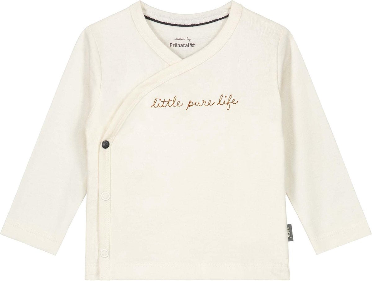 Prénatal Baby Overslag Shirtje unisex - Baby Kleding voor Jongens en Meisjes - Maat 56 - Wit