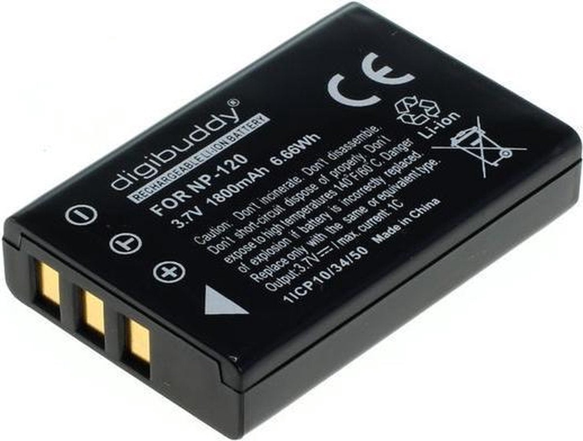 Digibuddy Accu Fuji NP-120 1800mAh (zonder inkepingen)