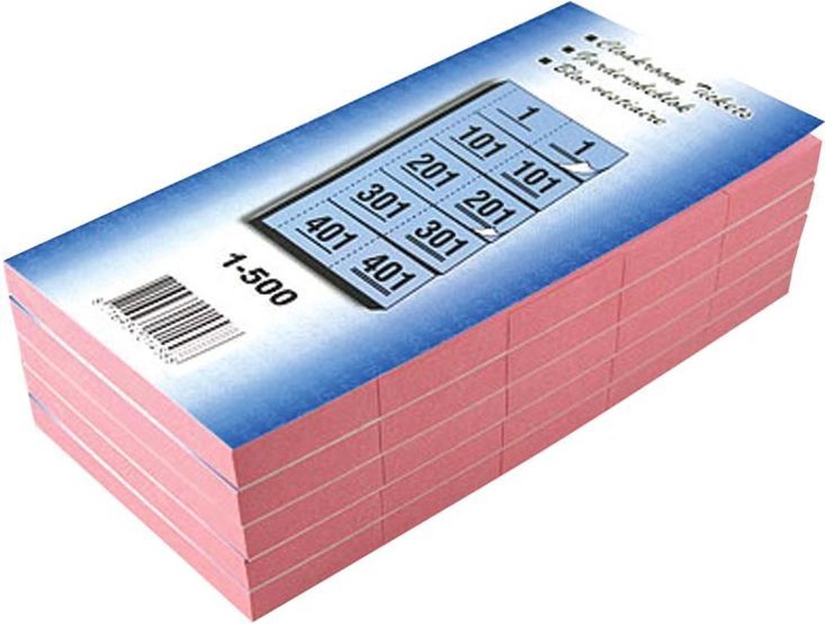 19x Garderobeblokken nummers van 1 t.e.m. 500