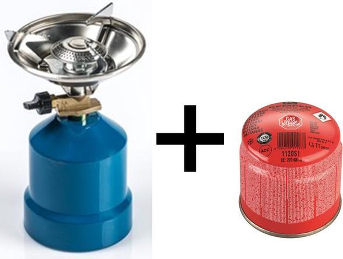 Kemper Gaskooktoestel met windbescherming 2050 W Blauw  met gaspriktank