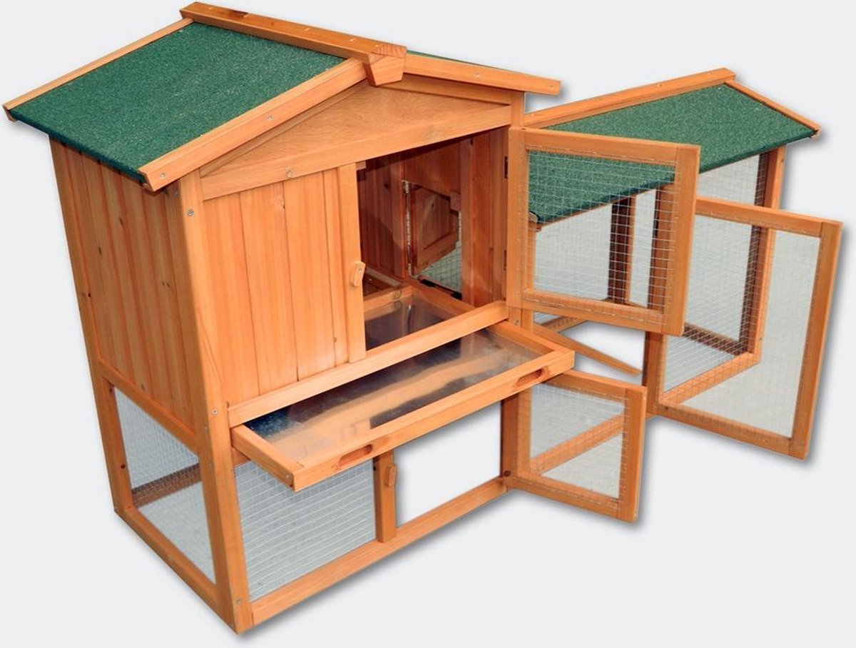 WorldPet Kippenhok / Konijnenhok 146.5 x 52 x 85.5 cm