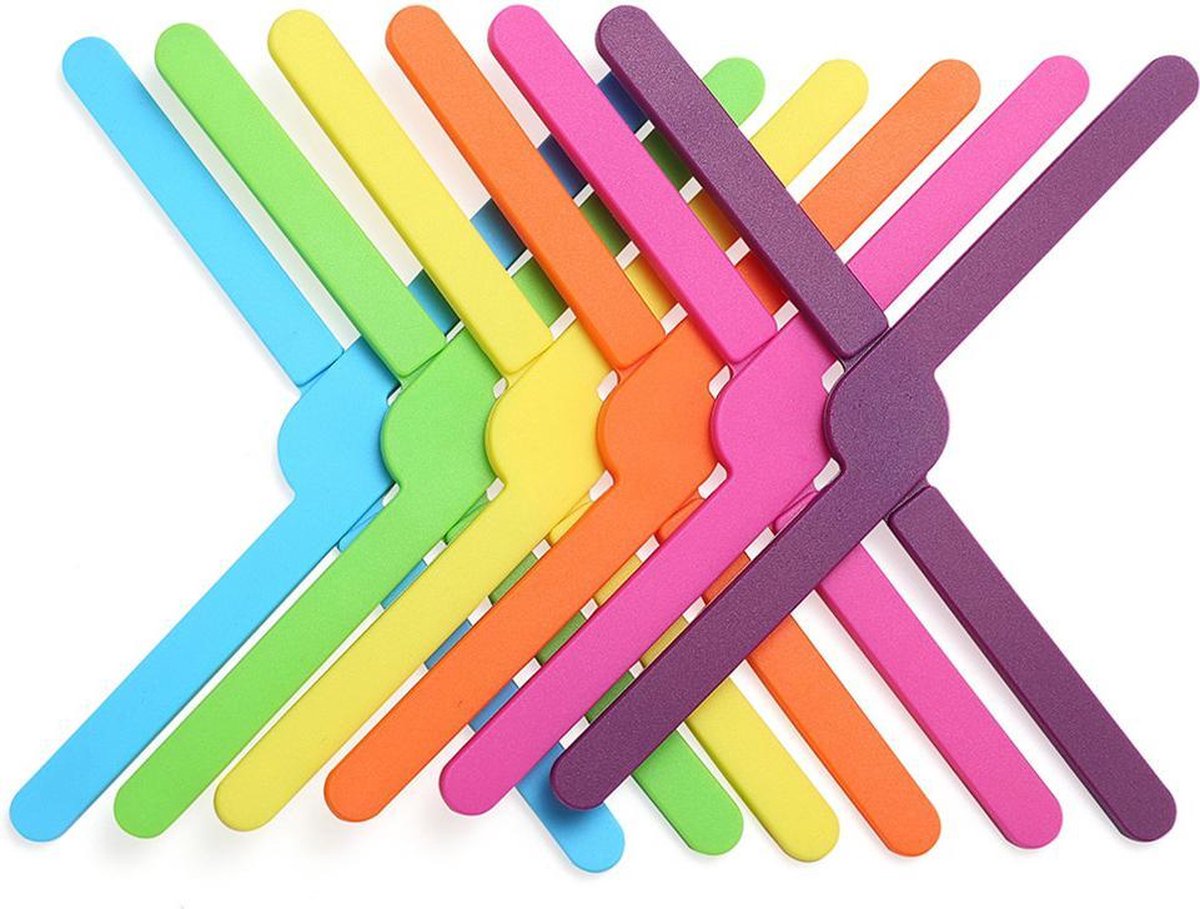 GoodDealz - Siliconen opvouwbare pannenonderzetter - 6 stuks - 6 kleurig - hitte bestendig - afwasbaar - antislip - onderzetter - pannenlap - onderzetter