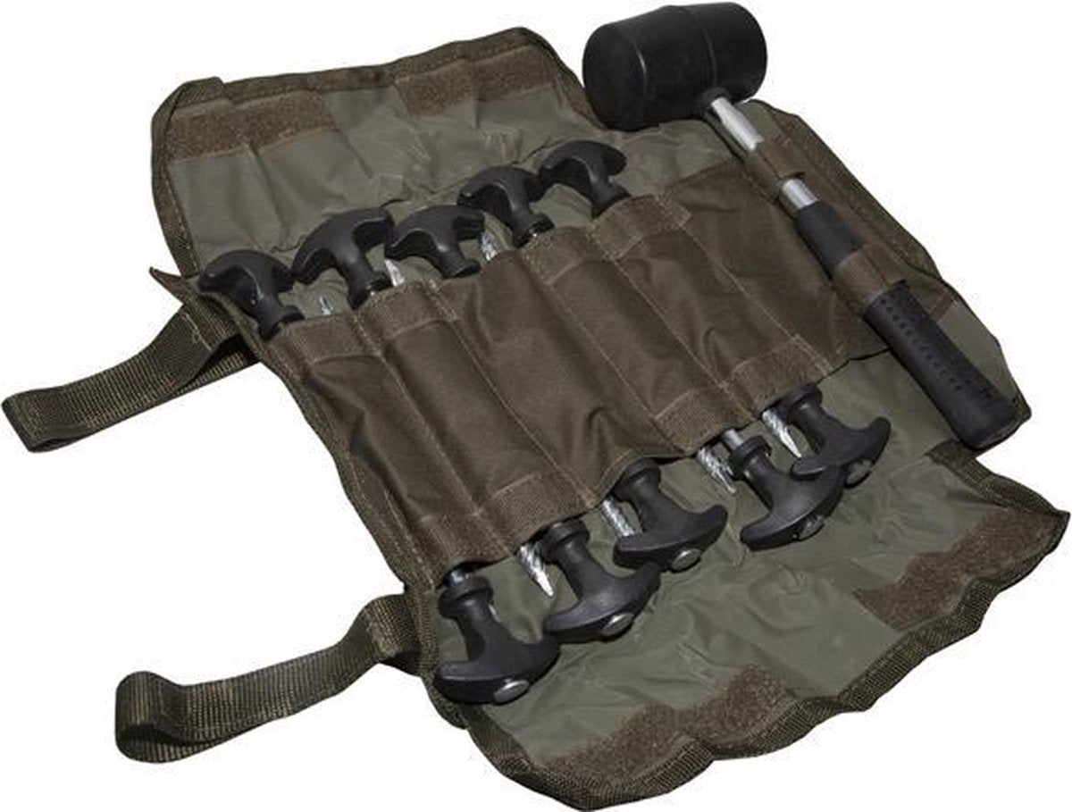 Ultimate Deluxe Bivvy Peg Set inclusief hamer | Bivvy accessoire