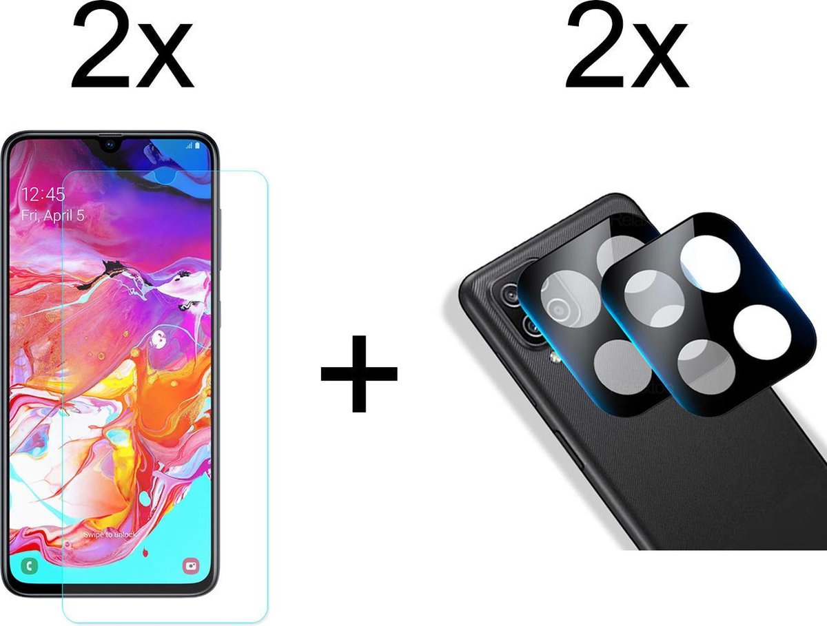 Beschermglas Samsung A22 5G Screenprotector 2 stuks - Samsung Galaxy A22 5G Screenprotector - Samsung A22 5G Screen Protector Camera - 2 stuks