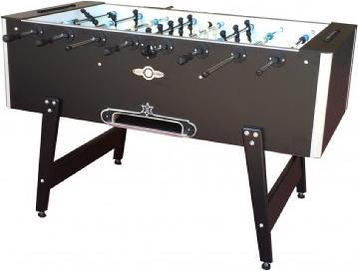 DEUTSCHER MEISTER VOETBALTAFEL LUXELINE ZWART ZONDER MUNTINWORP. GEMONTEERD- Speelklaar Geleverd