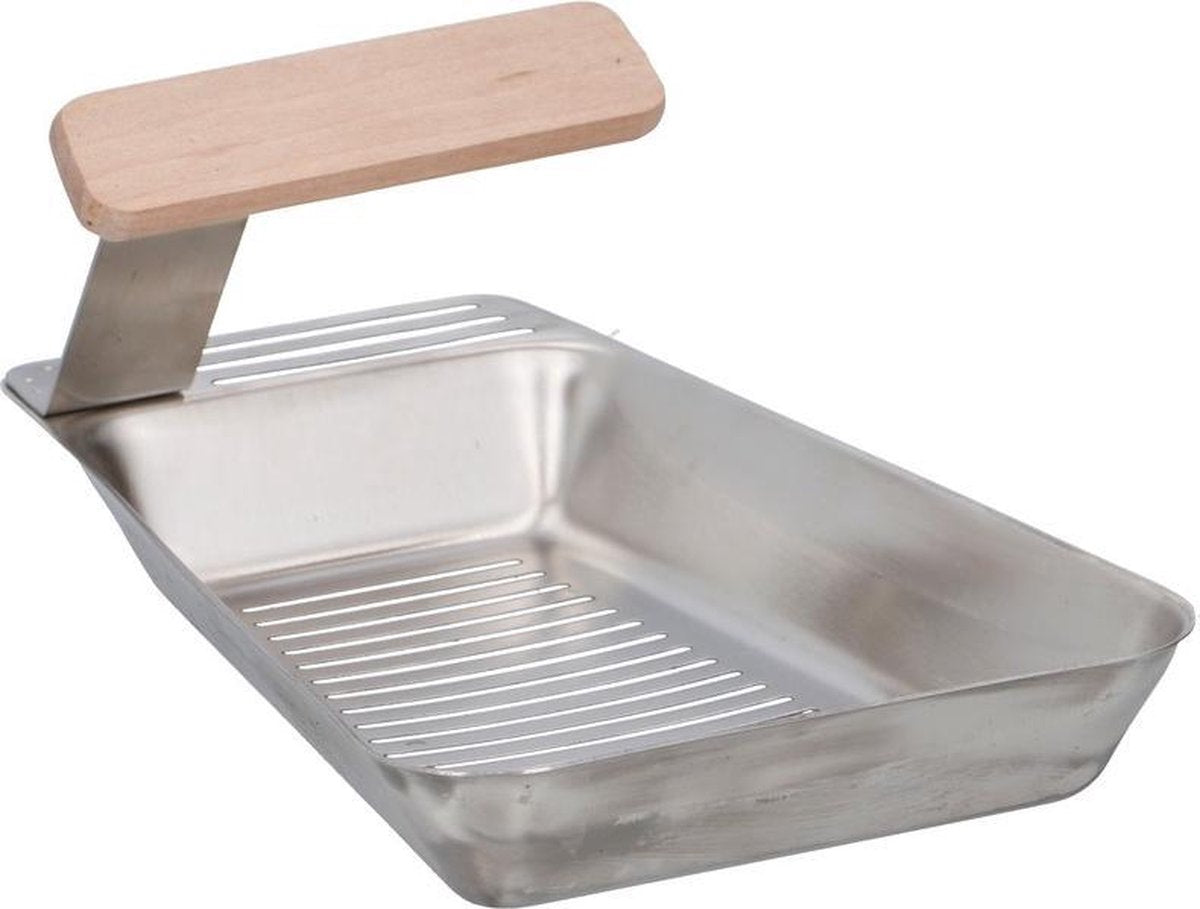 4x Barbecue grillpannen RVS 25 x 16 cm -  BBQ pannen - Barbecueaccessoires/kookgerei