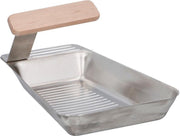 4x Barbecue grillpannen RVS 25 x 16 cm -  BBQ pannen - Barbecueaccessoires/kookgerei