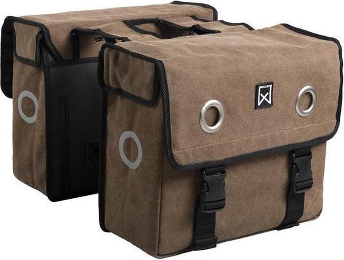 Willex Dubbele canvas tas 30 liter Bruin