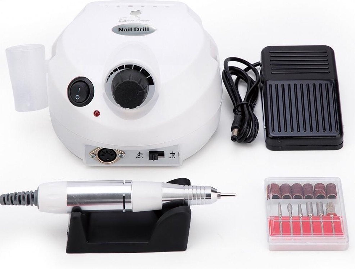 BenjaBeauty® Elektrische nagelvijl 35.000 RPM!! |manicure|pedicure|Gelnagels|Acrylnagels|Kunstnagels| Freesmachine|Bitjes set|Nagelfrees|Wit