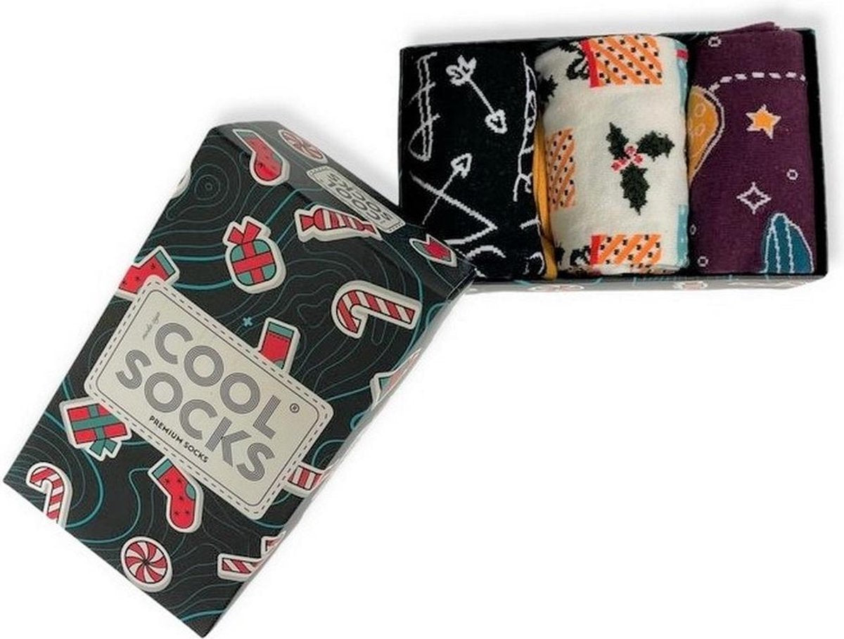 La Pèra Cool Socks Unisex Set van 3 paar happy sokken in een Giftbox Mix W- Maat 43-46