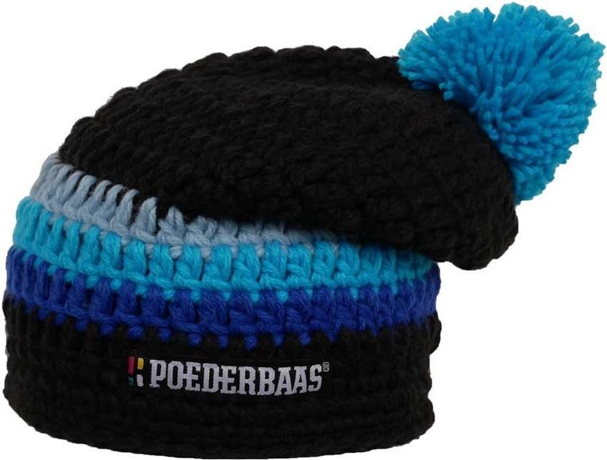 Poederbaas Lange gekleurde muts - Zwart/blauw/grijs