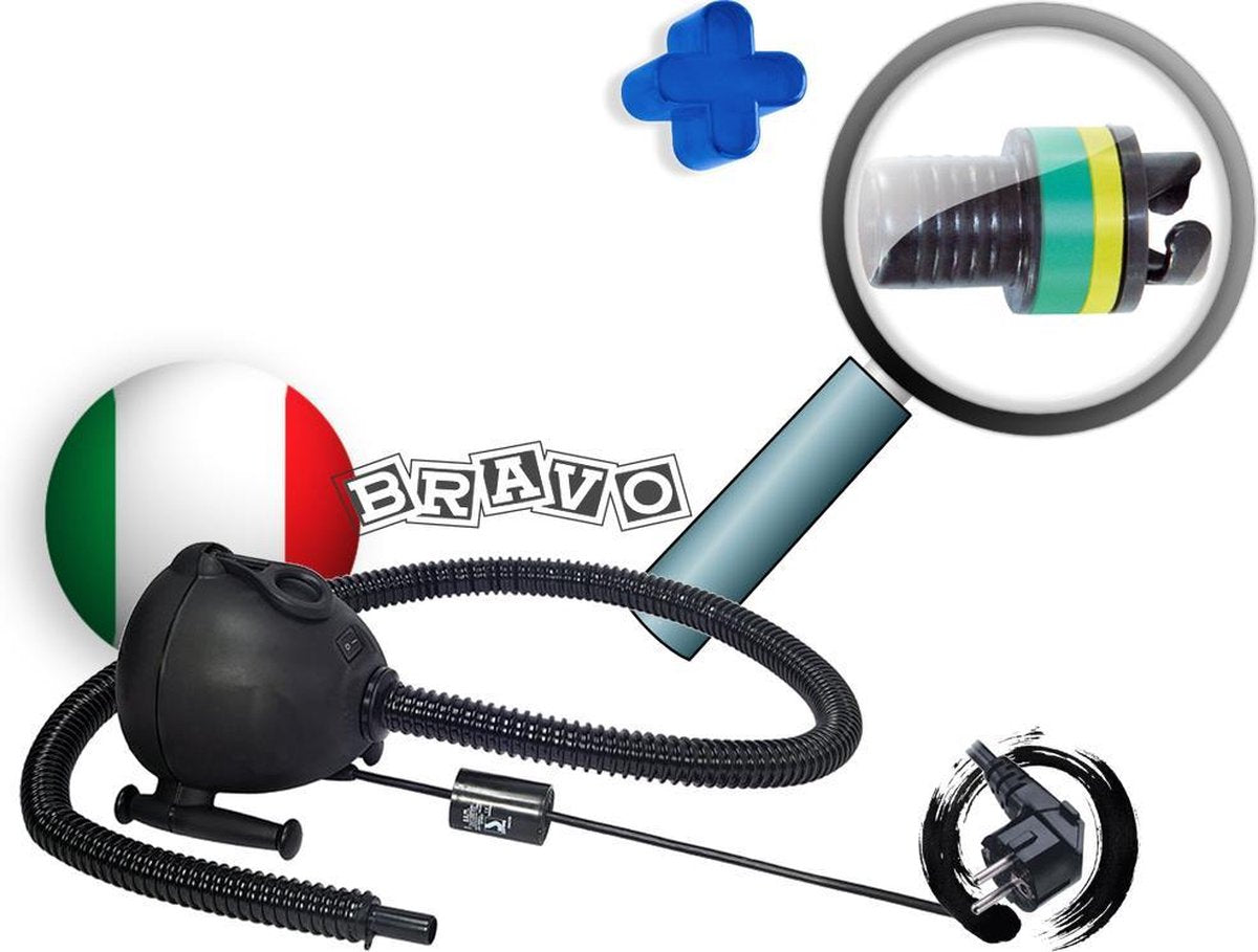 YouAreAir miniblower met universele bajonet adapter | AirTrack turnmat - air gymnastiek mat electrische luchtpomp | Scoprega Bravo OV type pomp