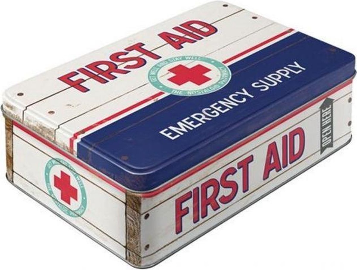 Bewaar Blik / Koek Trommel / EHBO Blik - First Aid