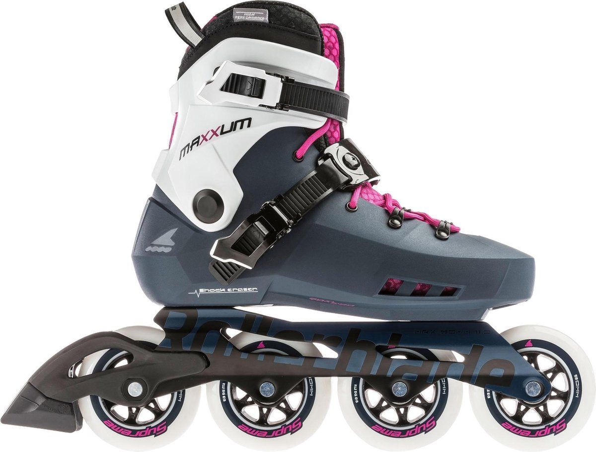Rollerblade Maxxum Edge 90  Inlineskates - Maat 38 - Vrouwen - blauw/roze/wit