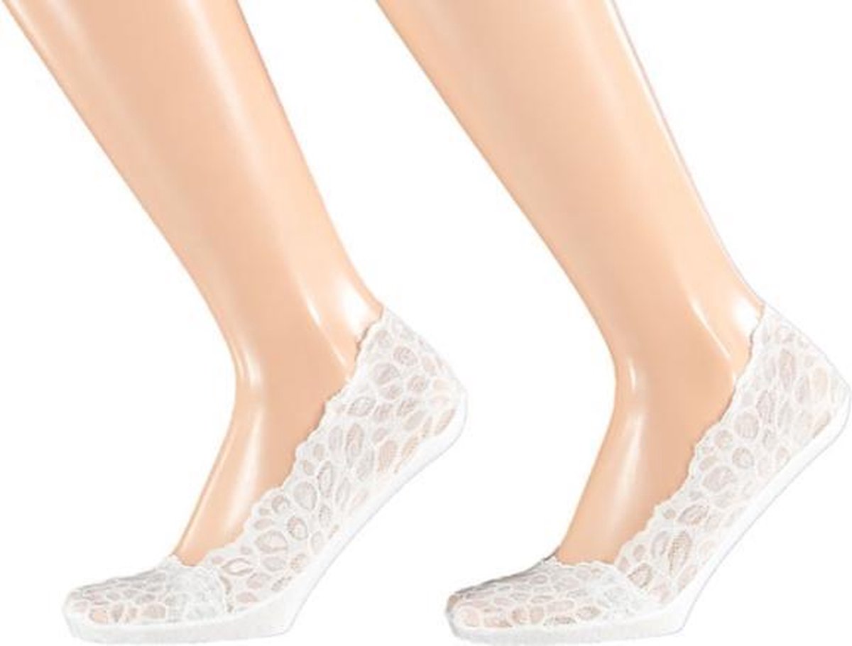 Sarlini invisible sneakersok | 2-pack | Wit kant | Maat 36/41