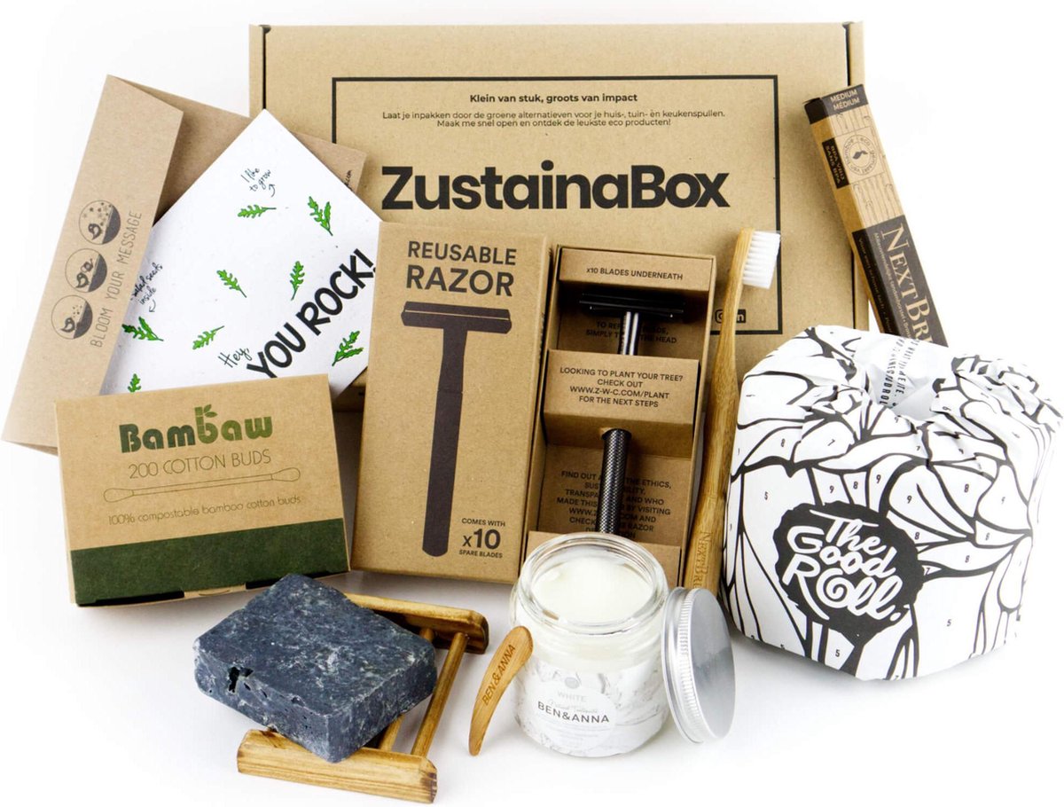 Cadeaupakket voor hem ZustainaBox - Duurzaam kado's - Persoonlijke Verzorging & Badkamer voor mannen geschenk