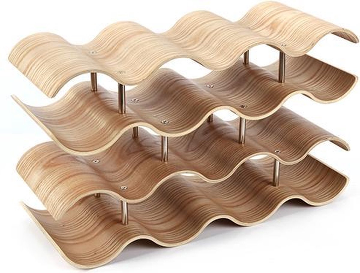 4cookz® Wijnrek Wilg Design voor 14 flessen - 15x42x24