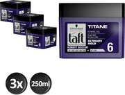 Schwarzkopf Taft Titane Power Haargel - 250 ml - 3 stuks - Voordeelverpakking