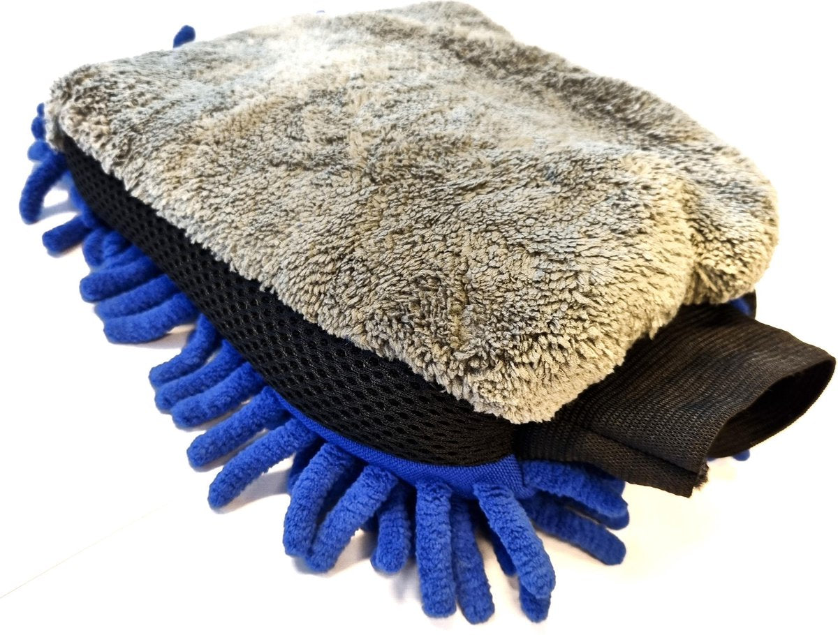 Gadgetpoint | Auto Handschoen | Schoonmaak Spons | Auto Washandschoen | Auto Wassen | Schoonmaakspons | Grijs/Blauw