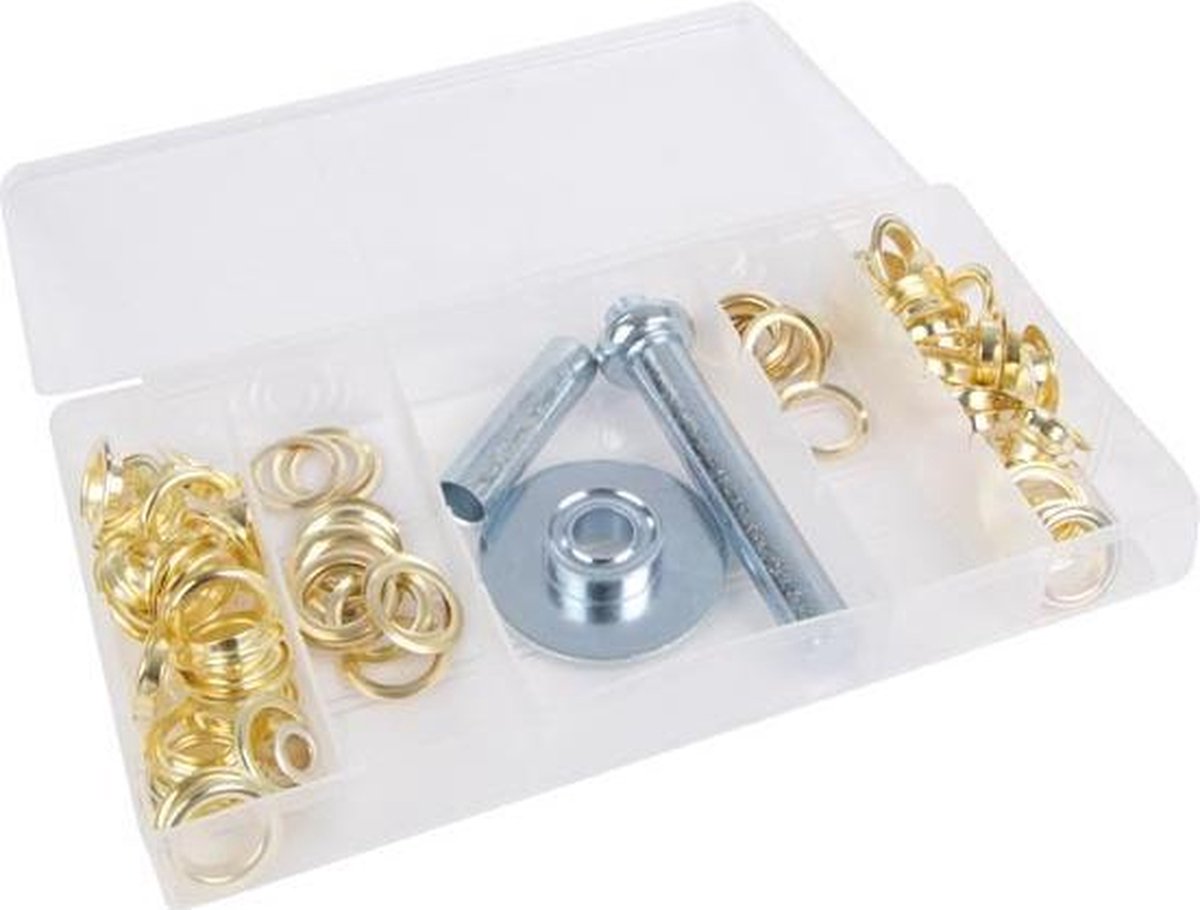 Zeilringen set - 100 stuks + gereedschap