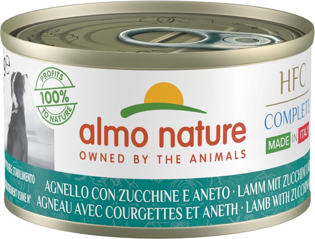Almo Nature  Natvoer voor Honden - HFC Complete - 24 x 95g - Lamsvlees met Courgette