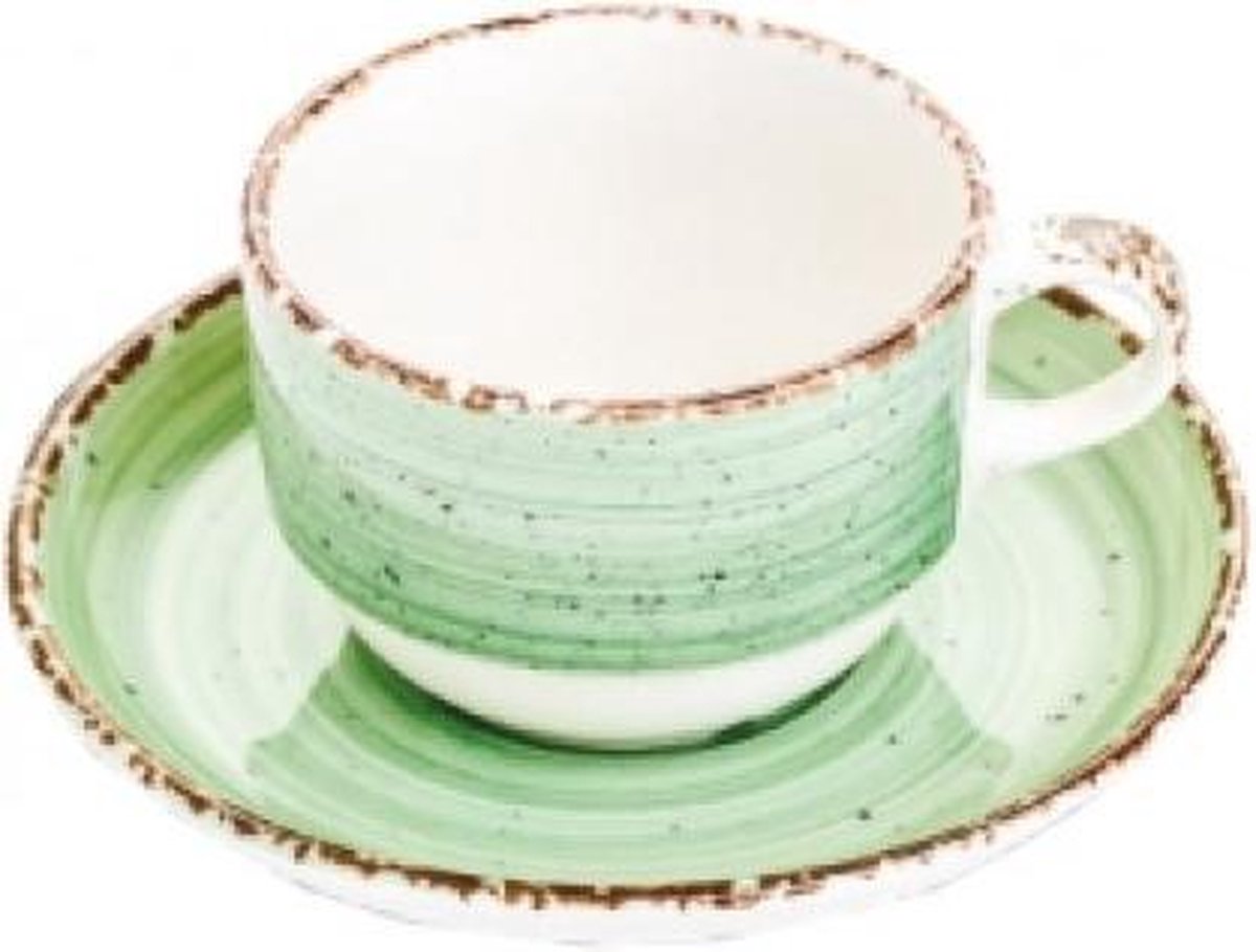 Gural Ent color Set 6 Tas en Ondertas 17cl Groen 617349