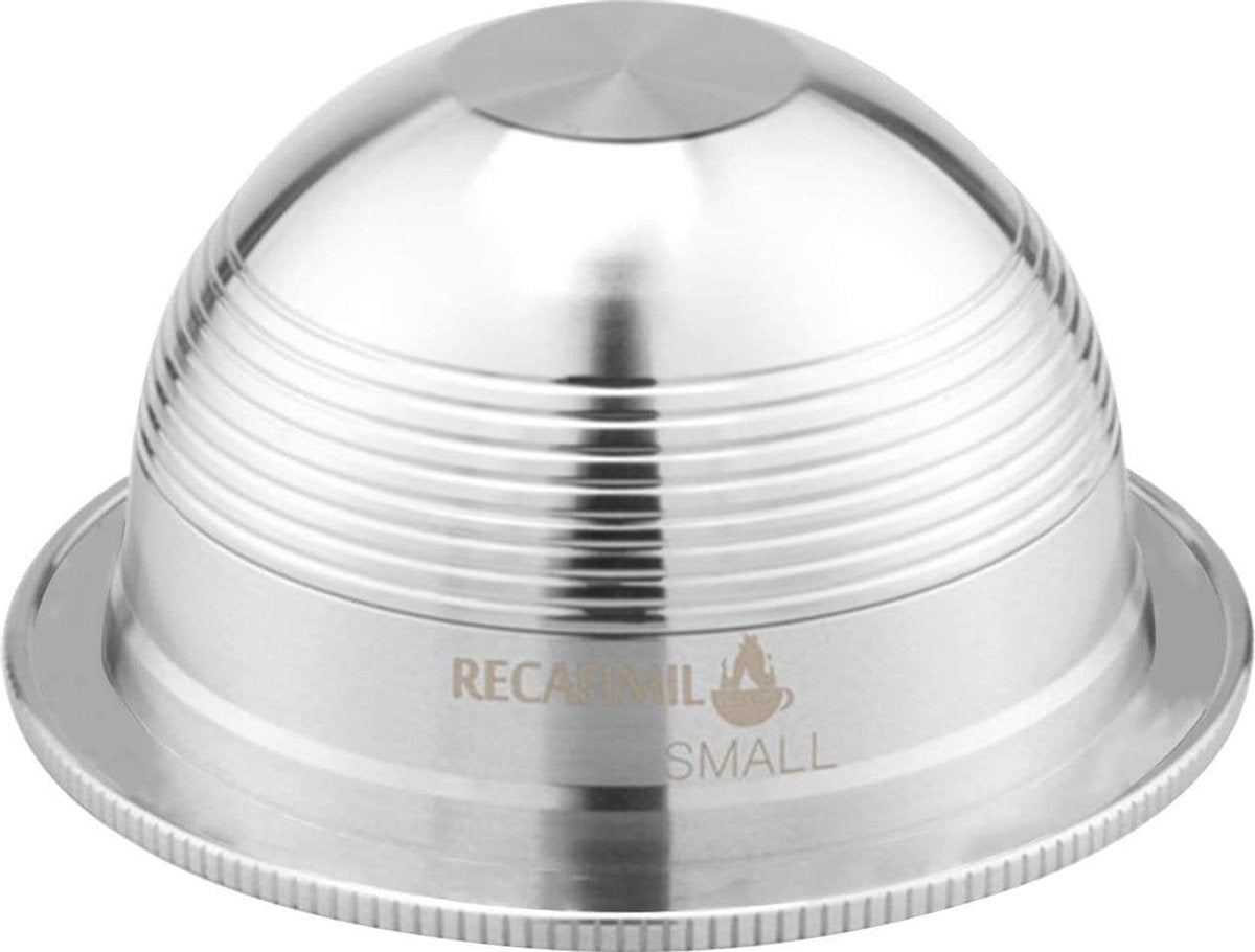 MaxiQualis® Hervulbare Nespresso VERTUO(Niet voor ORIGINAL) Koffiecapsule - Hoogwaardig Voedingskwaliteit RVS - CNC Precisie – Geld Sparend – Zeer Milieuvriendelijk - Double Espresso(80ml)