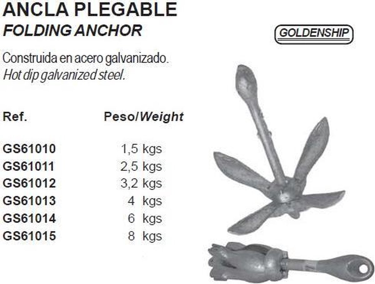 Vouwbaar anker (4 kg) (GS61013)