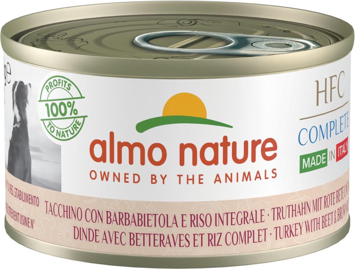 Almo Nature  Natvoer voor Honden - HFC Complete - 24 x 95g - Kip met Tomaten en Basilicum - 24 x 95 gram
