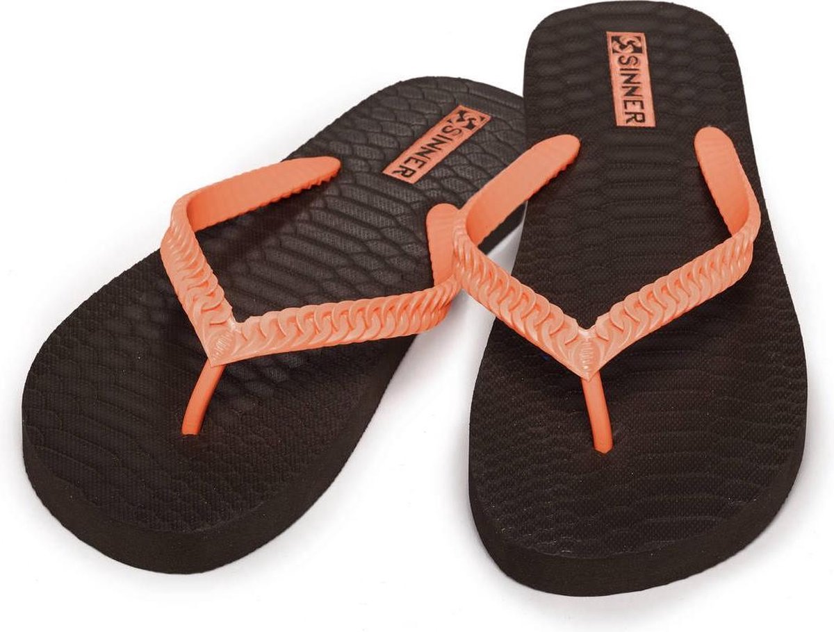 Sinner slippers snake skin dark brown - Teenslippers - Bruin Oranje