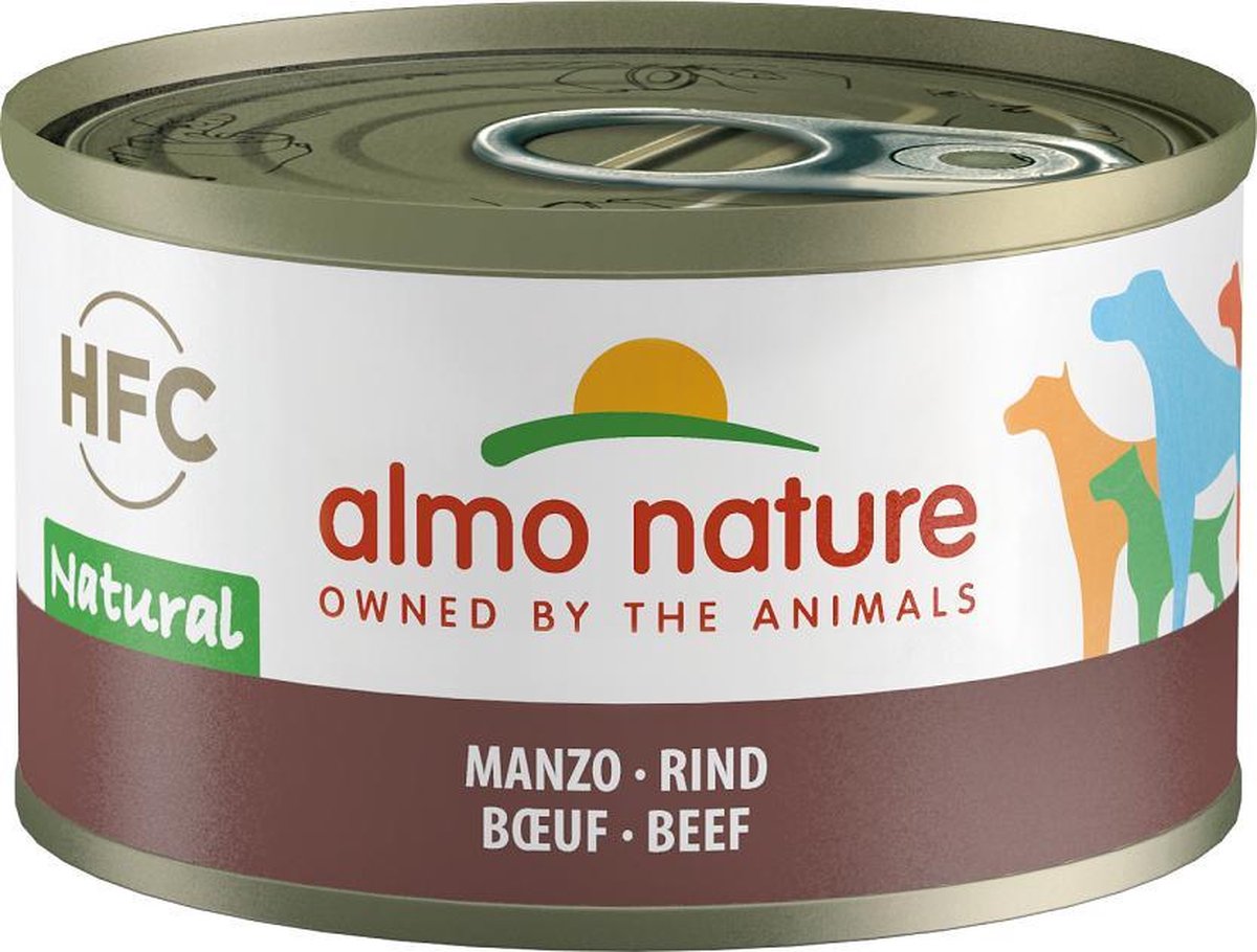 Almo Nature  HFC Natural Natvoer voor Honden - 24 x 95 gram - Rund - 24 x 95 gram