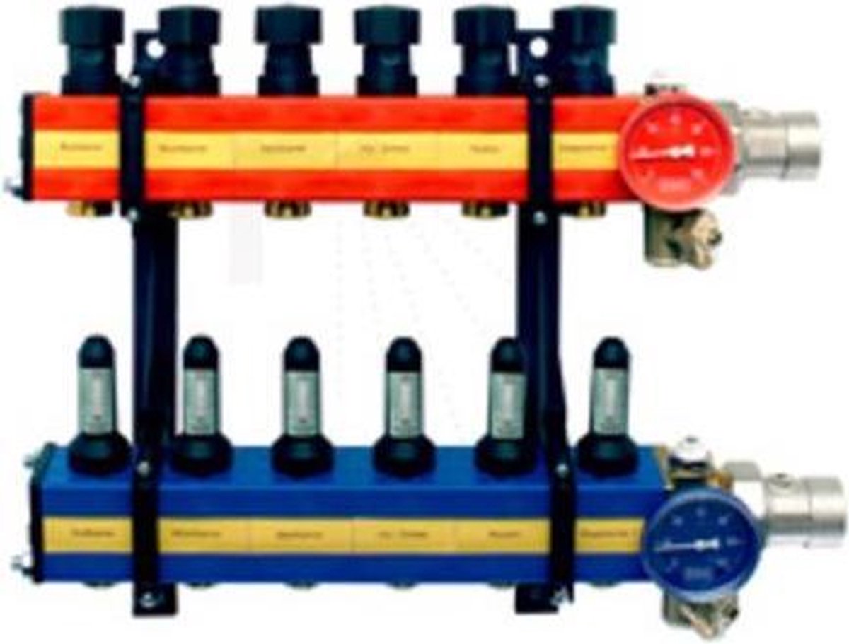 Nathan Komfort vloerverwarmingsverdeler 10-145 l/u. 11-groeps