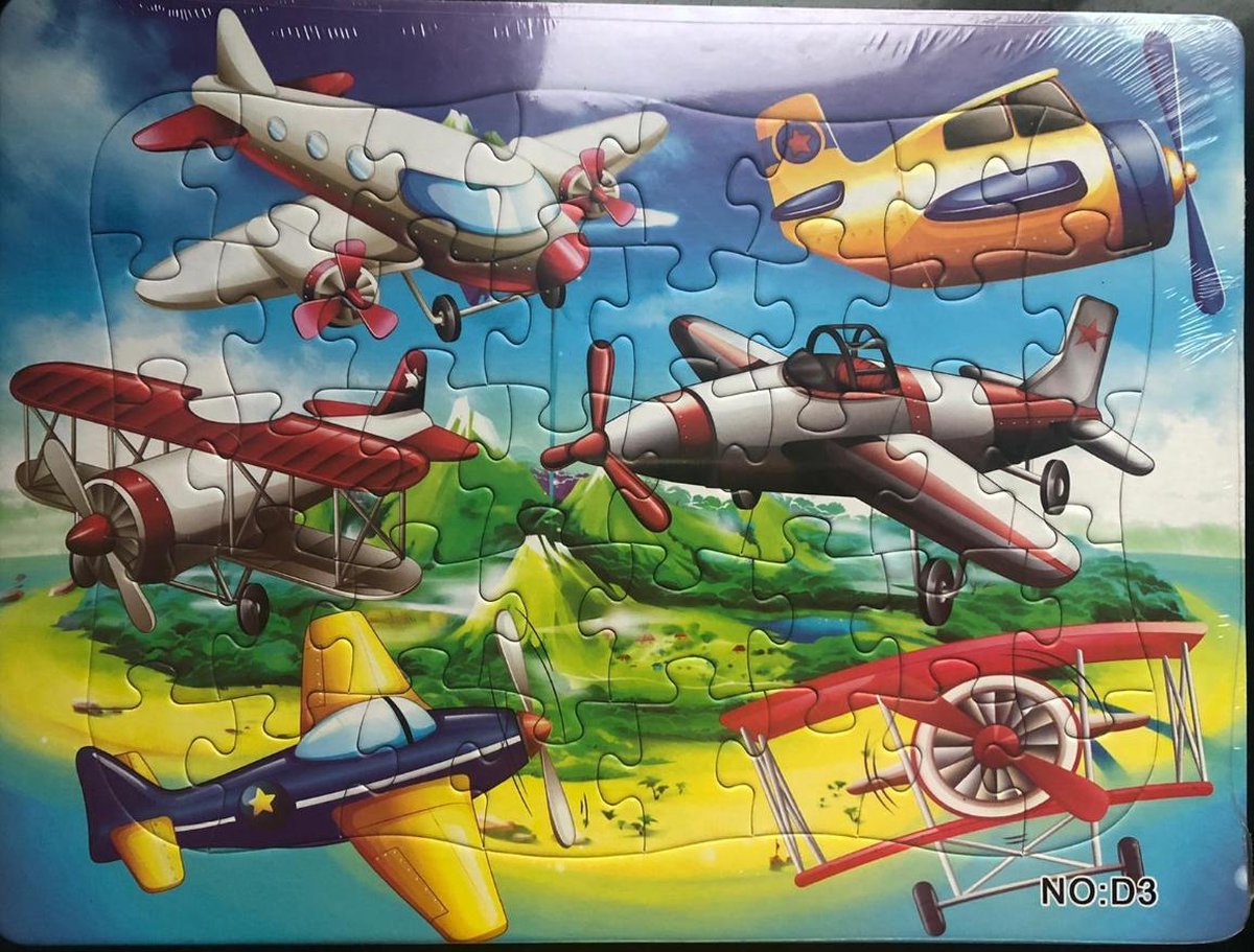 Kinderpuzzel vliegtuig 28 cm x 21 cm