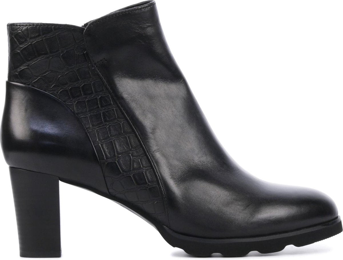 Regarde le Ciel Vrouwen Leren Crocoprint Enkellaarsjes / Laarzen / Damesschoenen Patricia-49 - Zwart - maat 42