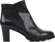 Regarde le Ciel Vrouwen Leren Crocoprint Enkellaarsjes / Laarzen / Damesschoenen Patricia-49 - Zwart - maat 42