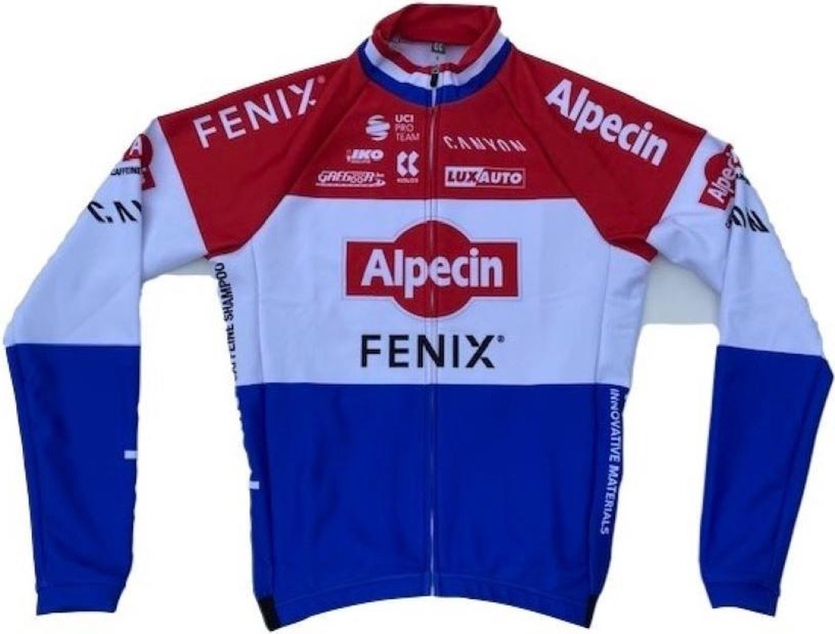 Fietsshirt Lange Mouwen Alpecin Fenix Nederlands Kampioen Kalas Maat XL