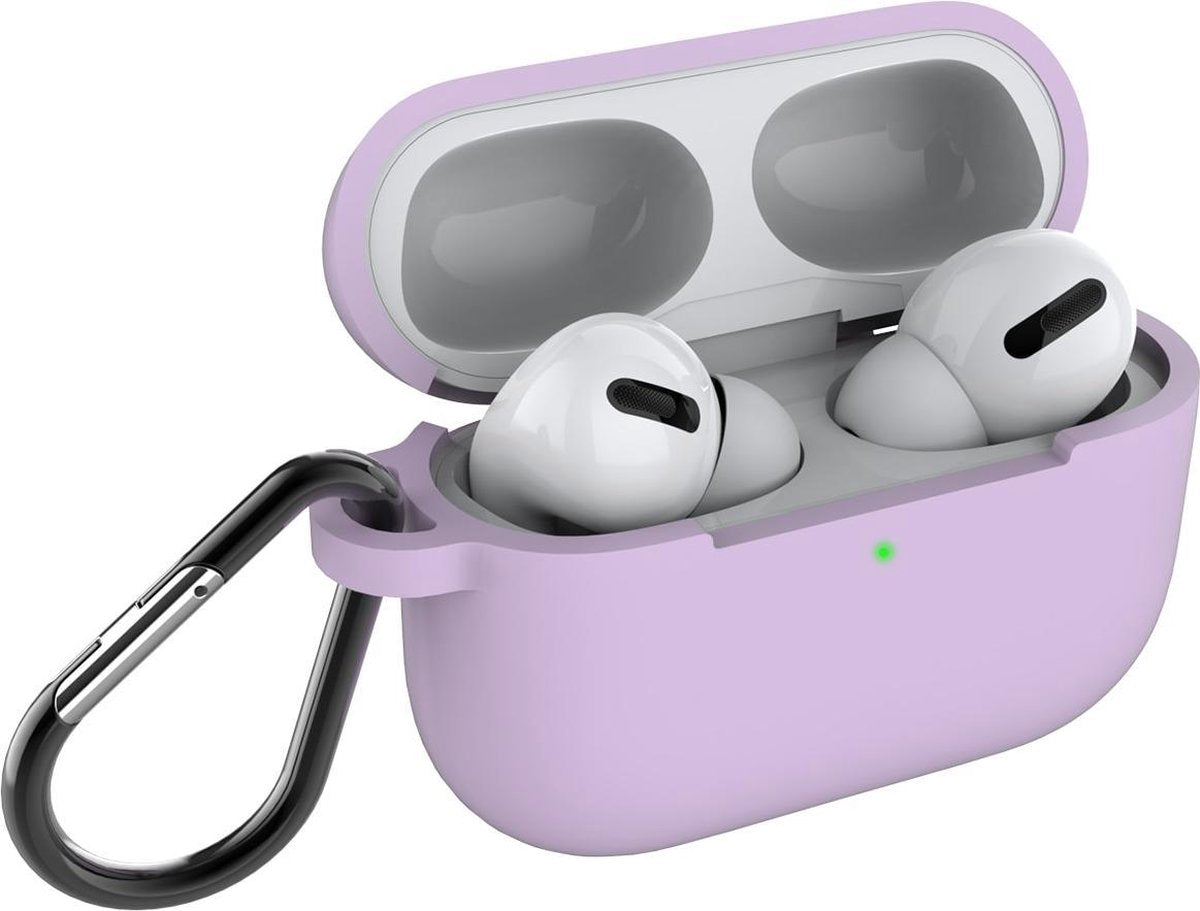 AirPods Pro Hoesje - Siliconen Case - Airpods Pro Hoesje - Paars - Purple