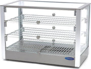 Warmhoudvitrine 115 Liter - 3 Etages - 70 cm - RVS - Temperatuur 30 tot 90 Graden - met 3 Roosters - 2 Klapdeuren - Horeca Warmhoudkast - Maxima