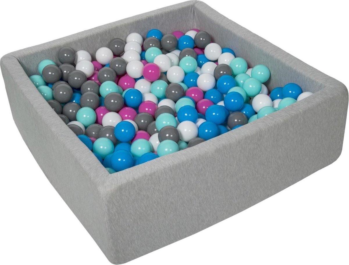 Ballenbak - stevige ballenbad - 90x90 cm - 450 ballen Ø 7 cm - wit