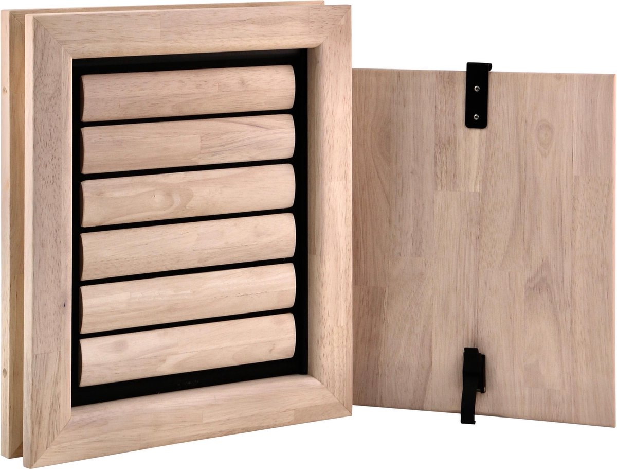 Tomsgates Jake Houten Hondenluik voor Middelgrote Honden | Wit Afgewerkt | 34 x 28 cm | Eenvoudige Installatie | voor Deuren tot 5.5 cm dik | Isolerend | Duurzaam