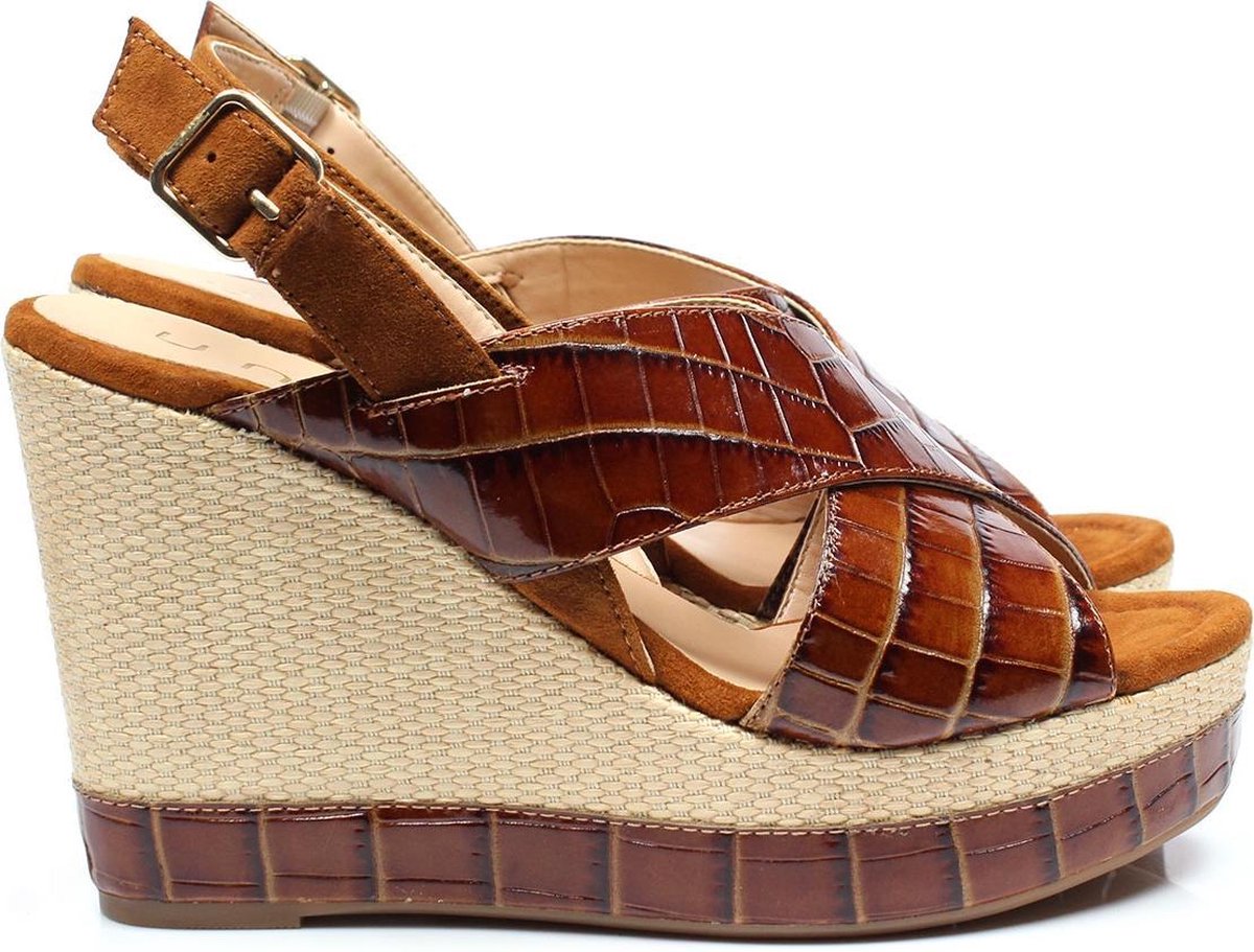 Unisa Miguel Sandalen - Met Sleehak - Dames - Bruin - Maat 38
