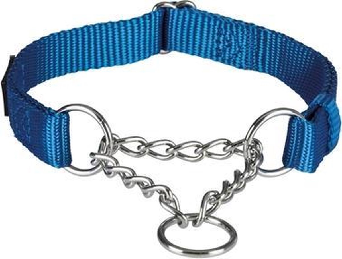 Trixie halsband hond premium choker royal blauw - 45-70x2
