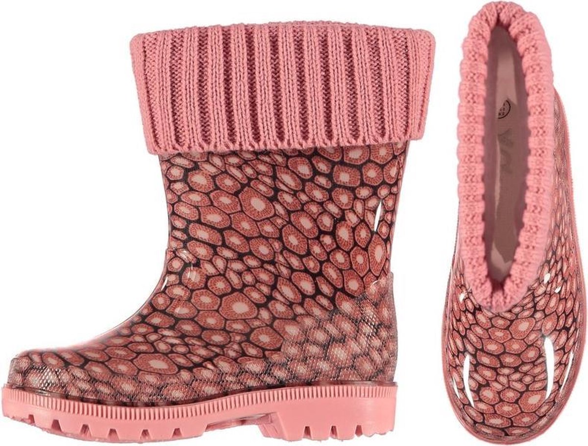 Roze kinder regenlaarzen met voering 36