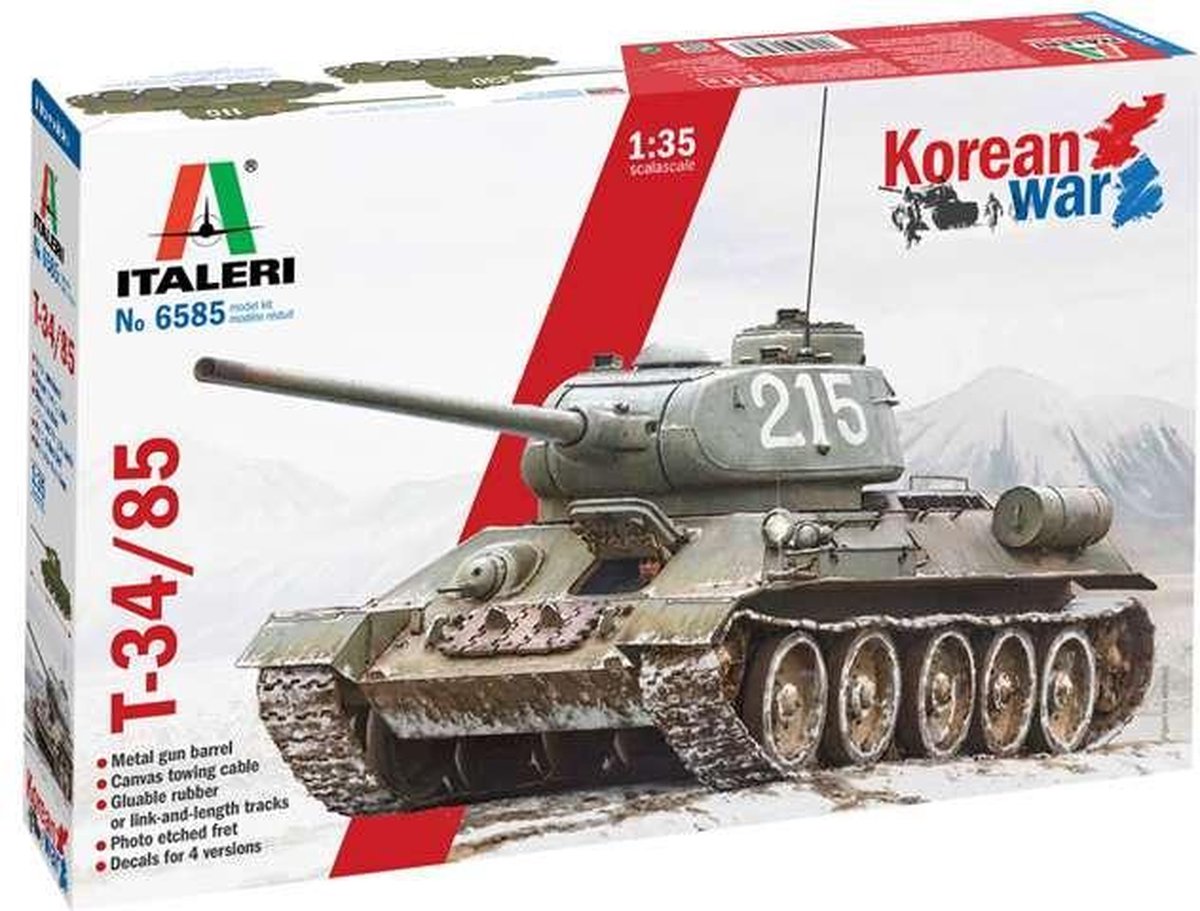 Italeri - T 34/85 Korean War 1:35 (?/21) * - ITA6585S - modelbouwsets