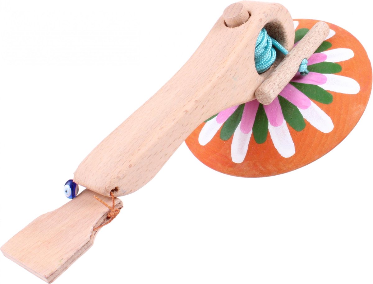 Mamatoyz Spinningtol Hout 16 Cm Oranje/wit