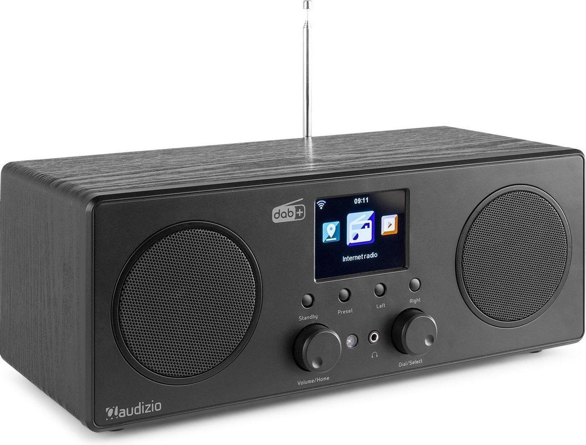DAB radio met Bluetooth en wifi - Audizio Bari - Internet radio - DAB+ & FM radio - wekkerradio - Zwart