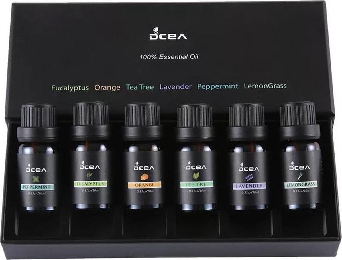 SensaHome Etherische Oliën 6 stuks - 100% puur en natuurlijk - Geschikt voor Aroma diffuser- Essentiële olie set