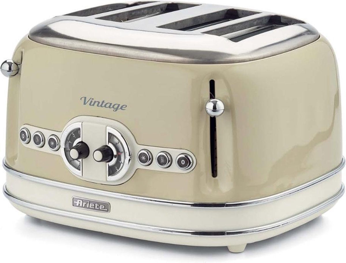 Ariete 156 Retro Broodrooster 4 Sneden Beige