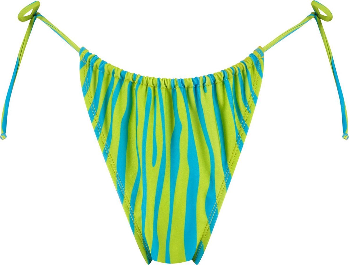 WALLIEN - Dames Bikini Broekje Triangel - Acquatic Bouquet - Groen/Geel
