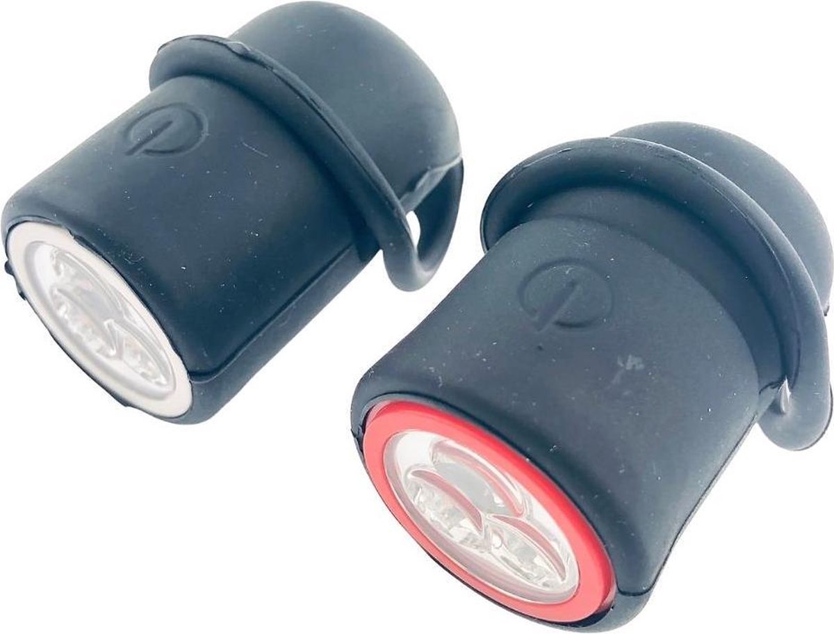Benson Fietslampjes - Led - Set van 2 - op Batterij - Rood - Wit - Voorlicht - Achterlicht - Voor en achter - Fietsverlichting - Kinderen - Volwassenen